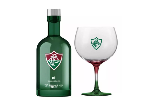 Gin Fluminense Orgânico BË Garrafa 750 ml Garrafa Verde - Kit com Taça